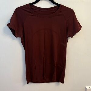 lululemon athletica Short Sleeve Crew Tee in Deep Burgundy